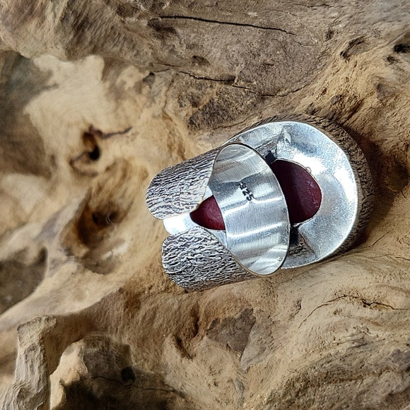 Triplet Opal Adjustable Ring - 925 Plated - Picture 4 of 7